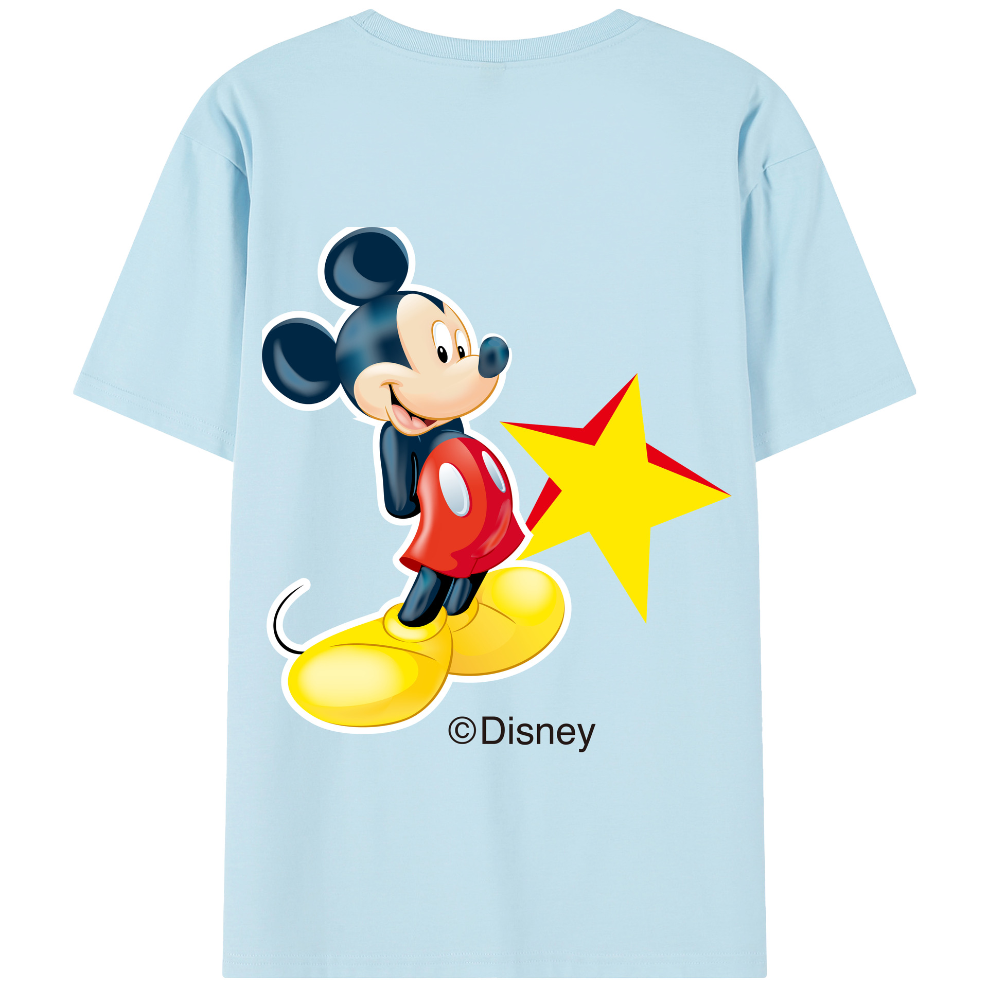 （画像用） ミッキーマウス Mickey Mouse 綿100％半袖Tシャツ（背面プリント）